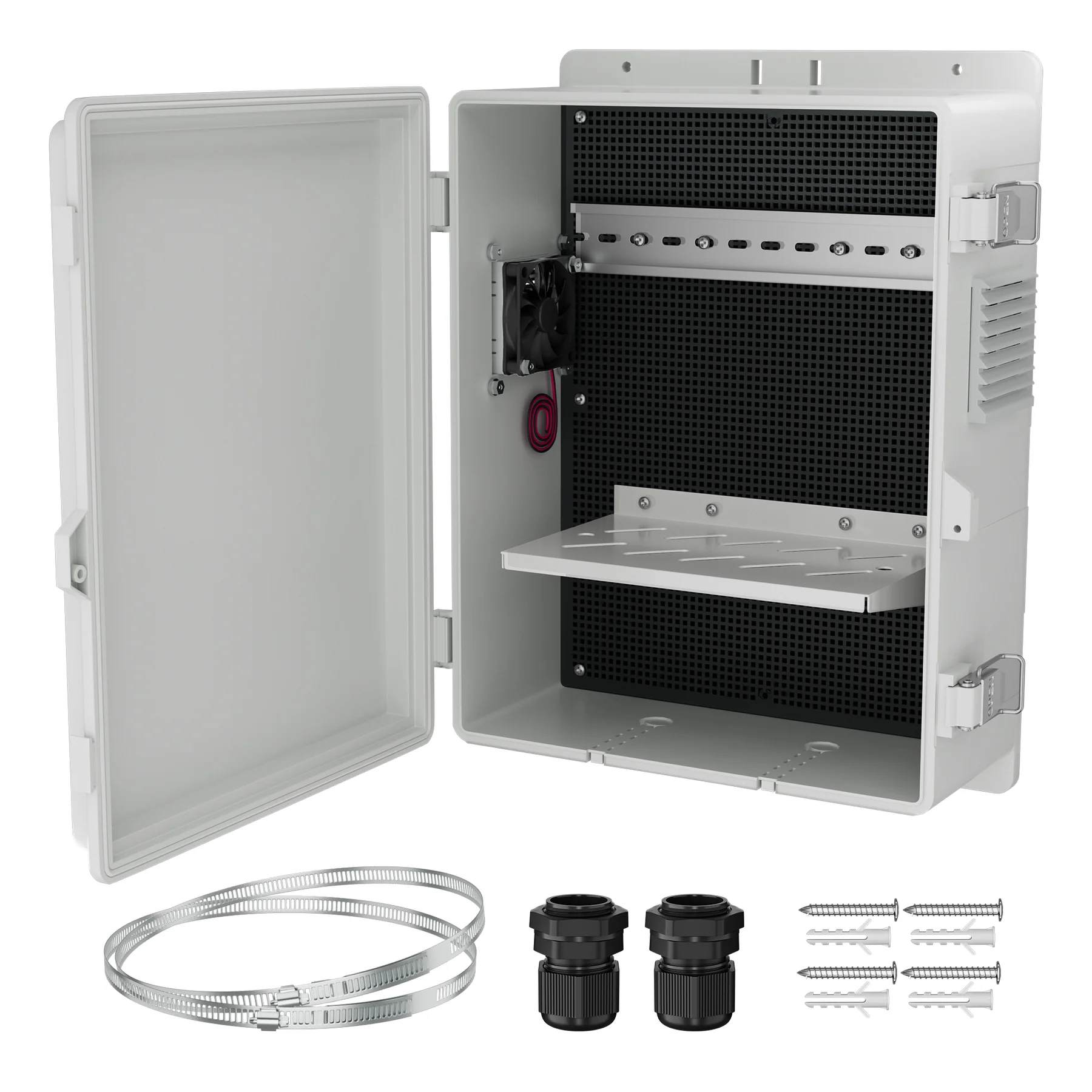 Wetterfeste und entlüftete elektrische Gehäusebox - Stange/Wandmontagable